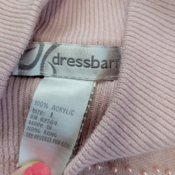 Dress Barn beaded sweater Women's Size Large pink - Picture 2 of 7